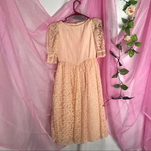 Vintage 80s peach dress